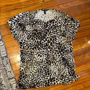 Mango Leopard Print Blouse - Black, Brown, Cream